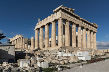 Obraz premium Ancient Building of The Parthenon in the Acropolis of Athens, Attica, Greece