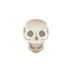 Cheerfull skeleton smiling skull for Halloween or other party monochrome design.