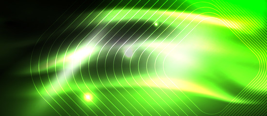 Glowing shiny neon squares abstract background, techno modern template