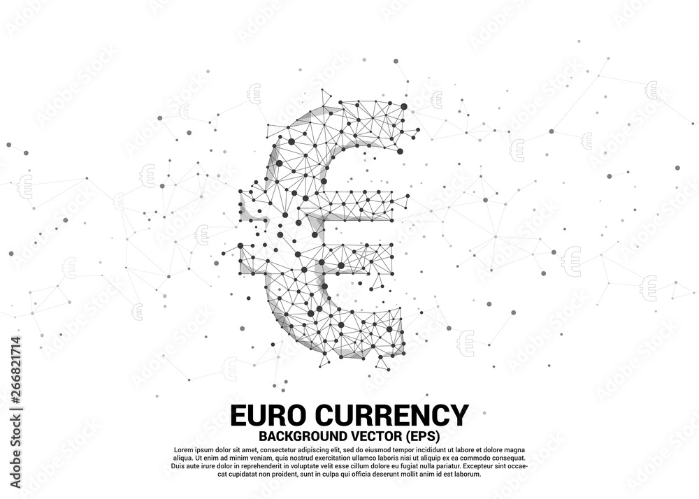 Aufkleber vector money euro currency icon from polygon dot connect line. concept for europe financial network 