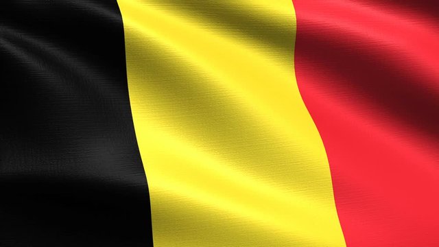 Realistic flag of Belgium, Seamless looping with highly detailed fabric texture, 4k resolution
