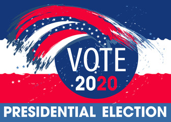 United States of America Presidential Election. Modern banner Vote 2020 USA dynamic design elements for a flyer, presentations, poster etc. Vector