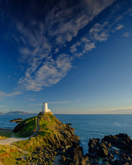 Evening light on Twr Mawr Light House on Llanddwyn Island, Anglesey, UK