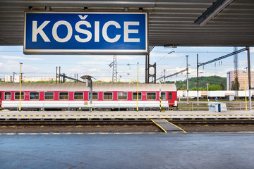 Couchette coach at Main railway station in Kosice (Slovakia)