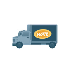 House relocation van truck flat vector illustration isolated on white background.