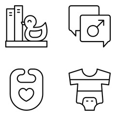 Baby Vector Line Icon Set