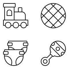 Baby Vector Line Icon Set
