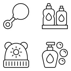 Baby Vector Line Icon Set