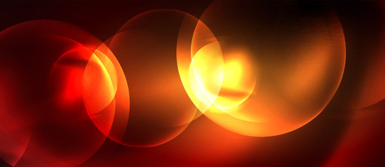 Shiny neon circles abstract background