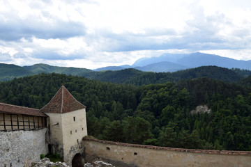 Fototapeta premium Rasnov Citadel - refuge castle in Carpathian Mountains. Rasnov, Transylvania, Romania.