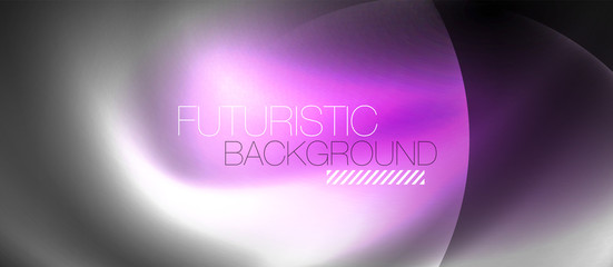 Shiny neon color light with circles abstract background