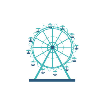 teal ferris wheel amusement park clip art preview