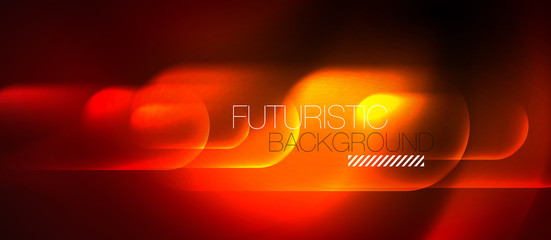 Neon glowing techno lines, blue hi-tech futuristic abstract background template
