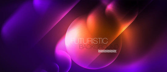 Neon glowing techno lines, hi-tech futuristic abstract background template