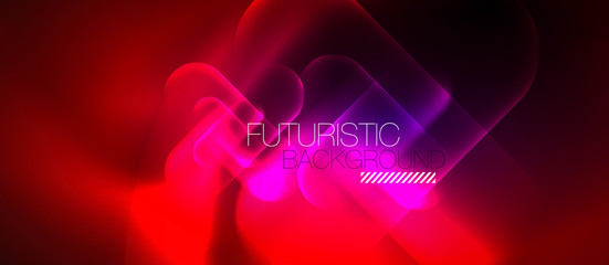 Neon glowing techno lines, hi-tech futuristic abstract background template