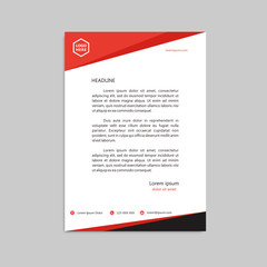 modern black red letterhead template design
