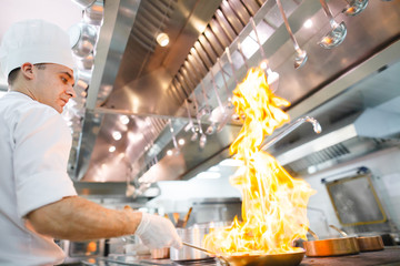 cook cooks in a restaurant.