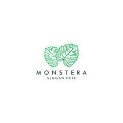 monstera deliciosa leaf logo vector icon illustration - Vector © mouze_art