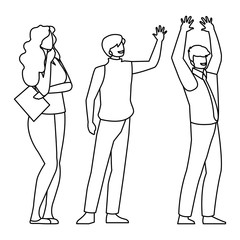 business people teamwork characters