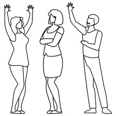 business people teamwork characters