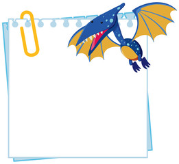 Pteranodon on note template © brgfx