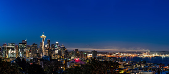 Seattle Washington cityscape sunrise