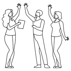 business people teamwork characters