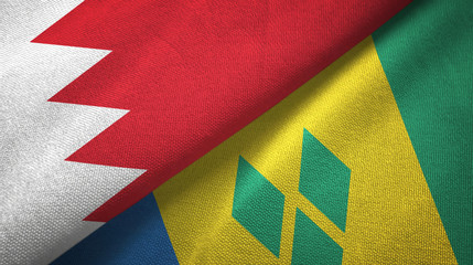 Bahrain and Saint Vincent and the Grenadines two flags textile cloth