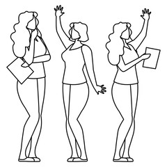 elegant businesswomen avatars characters