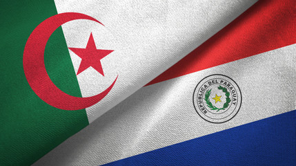 Algeria and Paraguay two flags textile cloth, fabric texture