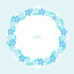 Spring blossom, Flower illustration, frame