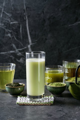 Variety of matcha tea