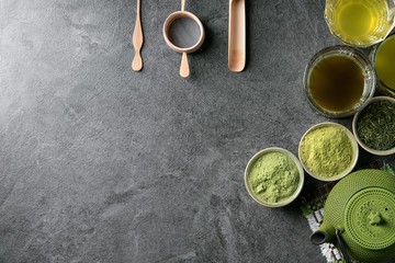 Variety of matcha tea