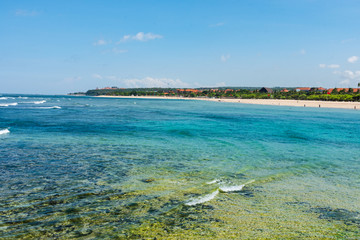Beautiful beach in Nusa Dua Bali Indonesia on a perfect sunny day.