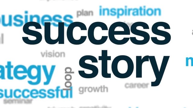 Success story animated word cloud. Kinetic typography.
