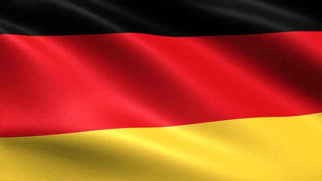 Realistic flag of Germany, Seamless looping with highly detailed fabric texture, 4k resolution