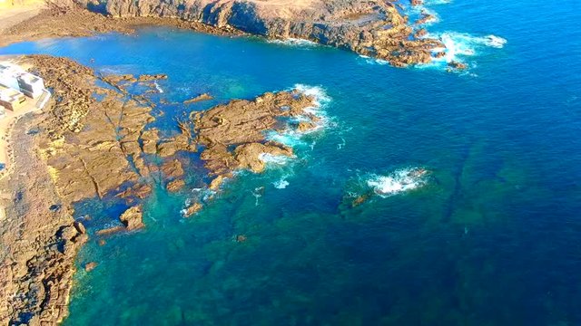 aerial view of the sea of cotillo