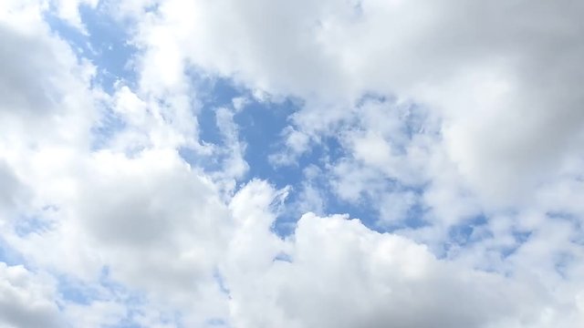 太陽の光、雲の流れはダイナミック、手前は下へ、遠方は上へ。令和元年5月7日の空。タイムラプス動画