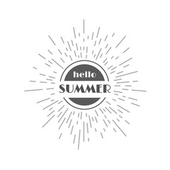 Hello Summer vintage vector illustration