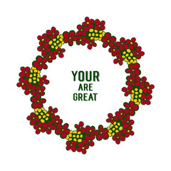 Vector illustration invitation card your are great with colorful flower frame