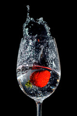 Strawberry Splash in a wine glass