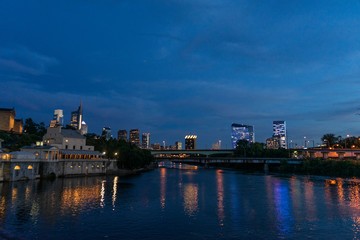 Night skyline in Philadelphia 