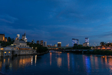 Naklejka premium Night skyline in Philadelphia 