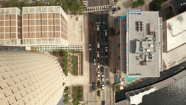 Great Aerial Straight Down Streets And Buildings Tampa