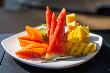 fresh mixed fruit for breakfast