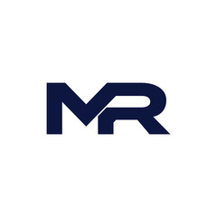 letter mr linked line geometric logo vector