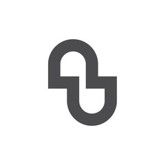 vector of letter nu abstract line logo