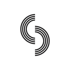 vector of letter cs stripes logo