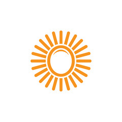 simple sun rays oval shape simple logo