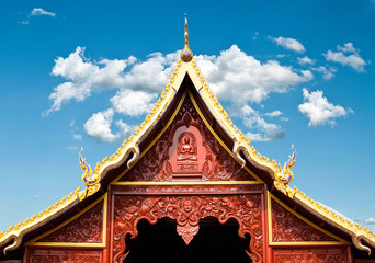 Fototapeta premium Church in the temple with beautiful sky